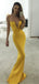 Sexy Yellow Mermaid Strapless Long Sleeveless Long Party Prom Dresses,Evening Dress Online, WGP730