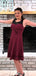Formal Illusion Sleeveless A-line Short Mini Homecoming Dress,EPT468