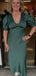 Casual Short Sleeves Mermaid Long Prom Dress Ideas, Evening Party Dresses,WGP1610