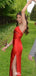 Elegant Spaghetti Strap V-neck Mermaid Long Prom Dress Ideas, Evening Party Dresses,WGP1627