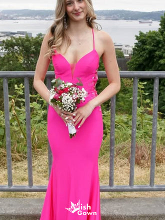 Sexy Spaghetti Strap Mermaid Long Prom Dress Ideas, Evening Party Dresses,WGP1635