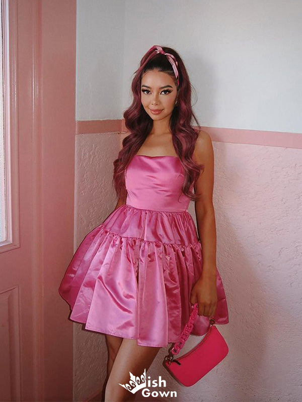 Gorgeous Spaghetti Strap A-line Short Mini Homecoming Dress,EPT495