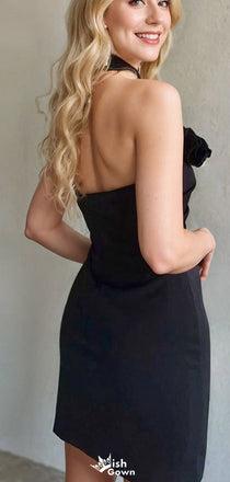 Formal Halter Sheath Short Mini Homecoming Dress,EPT497