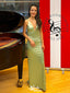 Elegant Green Mermaid V-Neck Long Sleeveless Long Party Prom Dresses,Evening Dress Online, WGP744