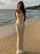 Elegant White Mermaid Spaghettti Strap Long Sleeveless Long Party Prom Dresses,Evening Dress Online, WGP742