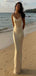 Elegant White Mermaid Spaghettti Strap Long Sleeveless Long Party Prom Dresses,Evening Dress Online, WGP742