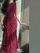 Sexy Burgundy One-Shoulder Mermaid Long Prom Dress Ideas, Evening Party Dresses,WGP1866
