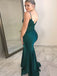 Sexy Green Spaghetti Strap Mermaid Long Sleeveless Long Party Prom Dresses,Evening Dress Online, WGP757