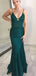 Sexy Green Spaghetti Strap Mermaid Long Sleeveless Long Party Prom Dresses,Evening Dress Online, WGP757