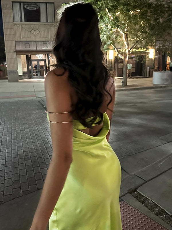 Sexy Lime Green Strapless Mermaid&nbsp; Long Sleeveless Long Party Prom Dresses,Evening Dress Online, WGP763