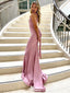 Elegant Pink V-Neck Mermaid Long Sleeveless Long Party Prom Dresses,Evening Dress Online, WGP760