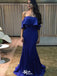 Sexy Blue Strapless Off Shoulder Mermaid Long Sleeveless Long Party Prom Dresses,Evening Dress Online, WGP784