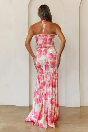 Elegant Pink Halter Strap Mermiad Long Prom Dress Ideas, Evening Party Dresses,WGP1648