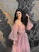 Elegant Pink Off-Shoulder A-Line Long Prom Dress Ideas, Evening Party Dresses,WGP1920
