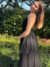 Elegant Black Spaghetti Strap V-Neck&nbsp;Long Sleeveless Long Party Prom Dresses,Evening Dress Online, WGP790