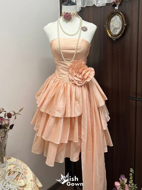 Elegant Strapless A-line Short Mini Homecoming Dress,EPT569