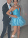 Elegant Strapless V-neck A-line Short Mini Homecoming Dress,EPT583