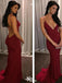 Sexy Red V-Neck Spaghetti Strap Mermaid&nbsp;Long Sleeveless Long Party Prom Dresses,Evening Dress Online, WGP801