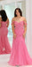 Cute Pink Off Shoulder Mermaid Long Sleeveless Long Party Prom Dresses,Evening Dress Online, WGP800