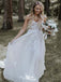 Romantic Tulle Strapless With Train Applique Popular Bridal Long Wedding Dresses, WDH108