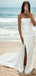 Elegant Strapless Sleeveless Side Slit With Train Popular Bridal Long Wedding Dresses, WDH109