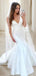 Romantic Mermaid Spaghetti Straps V Neck With Train Popular Bridal Long Wedding Dresses, WDH116