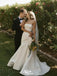 Romantic Mermaid Strapless Sleeveless Popular Bridal Long Wedding Dresses, WDH122