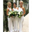 Elegant White Mermaid One Shoulder Sleeveless Pleats Popular Cheap Maxi Long Wedding Guest Bridesmaid Dresses,WGM267