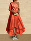 Popular Orange One Shoulder Pleats Long Prom Dresses,Evening Dresses,WGP311