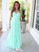 Elegant Mint Green A-Line Halter Cheap Maxi Long Party Prom Gowns,Evening Dresses,WGP441