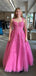 Gorgeous A-line Spaghetti Straps Sleeveless Applique Beads Cheap Maxi Long Party Prom Gowns,Evening Dresses,WGP489