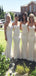 Elegant Ivory Mermaid Strapless Popular Cheap Maxi Long Wedding Guest Bridesmaid Dresses,WGM244