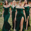 Simple Green Mismatched Sleeveless Mermaid Long Bridesmaid Dresses Online , WGM418