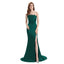 Mismatched Dark Green Mermaid Soft Satin Long Slits Bridesmaid Dresses, WGM116