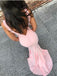 Popular Pink Mermaid V-neck Maxi Long Party Prom Dresses,Evening Dresses,WGP308