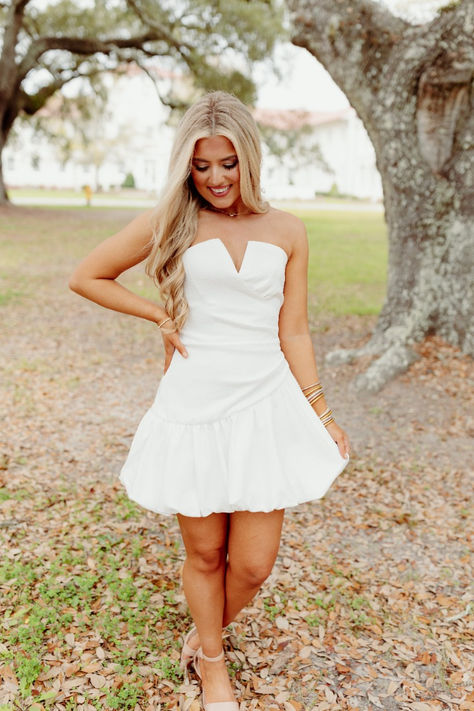 Unique White Strapless Sleeveless Cheap Short Homecoming Dresses, EPT152