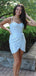 Gorgeous Mermaid Sweetheart Spaghetti Straps Sleeveless Sequin Cheap Short Homecoming Dresses, EPT157