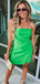 Simple Green Mermaid Strapless Sleeveless Cheap Short Homecoming Dresses, EPT158