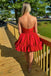 Elegant Red Strapless Sleeveless Ruffle Cheap Short Homecoming Dresses, EPT161