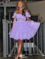 Gorgeous Lavender Off Shoulder Sweetheart Sleeveless Lace Up Cheap Short Homecoming Dresses, EPT167