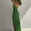 Sexy Sheath Green Spaghetti Straps Side Slit Party Prom Dresses,Evening Dresses,WGP298