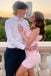 Elegant Pink Floral Mermaid Short Homecoming Dresses For Birthday Party, EPT706