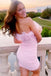 Elegant Pink Floral Mermaid Short Homecoming Dresses For Birthday Party, EPT706