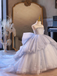 Sparkly Blue Sweetheart Sleeveless Floral Long A-Line Flower Girl Dress, FG027