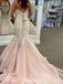 Elegant White Sweetheart Sleeveless Mermaid Long Wedding Dresses With Sweep Trailing,WDH175