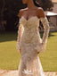 Sexy White Sweetheart Long-Sleeve Mermaid Long Wedding Dresses With Sweep Trailing ,WDH174
