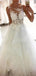 Elegant Illusion Sleeveless Applique Popular Bridal Long Wedding Dresses, WDH106