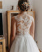 Gorgeous Lace Illusion Sleeveless Applique Popular Bridal Long Wedding Dresses, WDH094