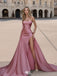 Sexy Pink Sweetheart Mermaid Side Slit Long Prom Dress Ideas, Evening Party Dresses , WGP1869