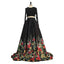 Black Long Sleeves Two Pieces Elegant Affordable Long Prom Dresses, WG1025 - Wish Gown